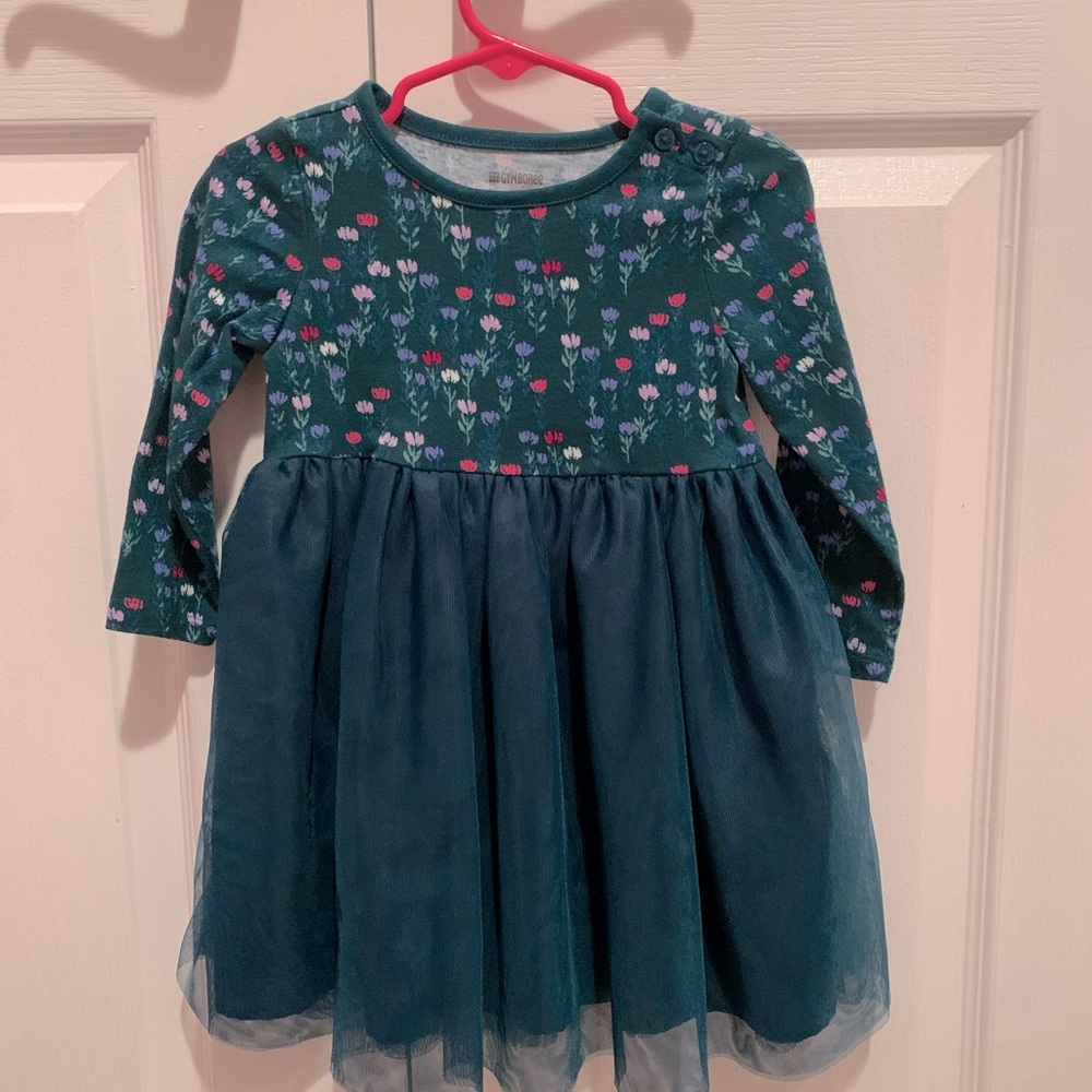 Gymboree girls green flower dress size 2T